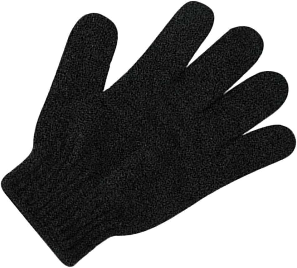 Amagogo 3 Pair Nylon Bath Shower Exfoliating Scrubber Gloves for Women Men - Black