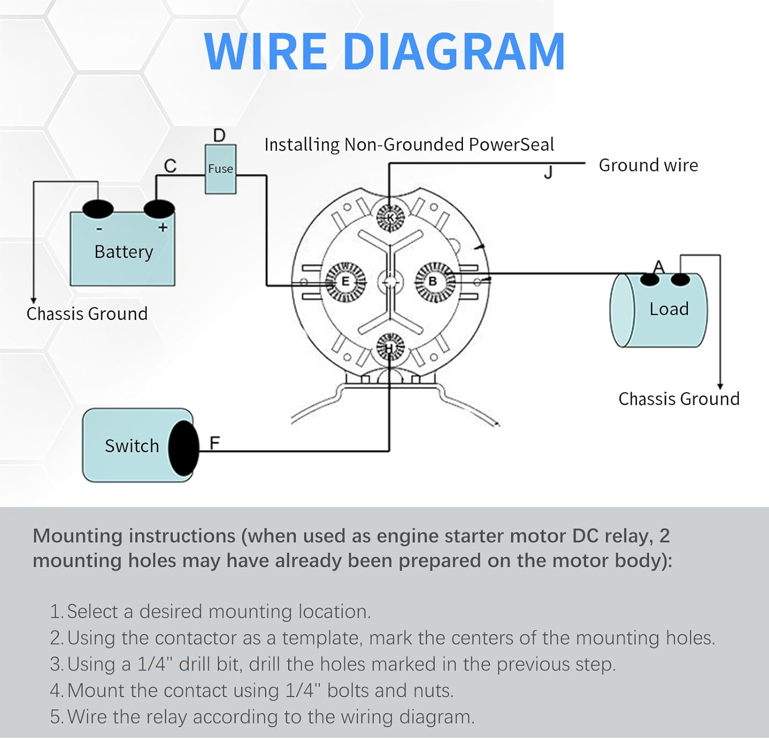 Mayspare Trombetta Powerseal Solenoid Relay Switch 12 Volt 4 Terminal Solenoid 150 Amp Intermittent Duty DC Contactor, 684-1261-212, 684-1251-212