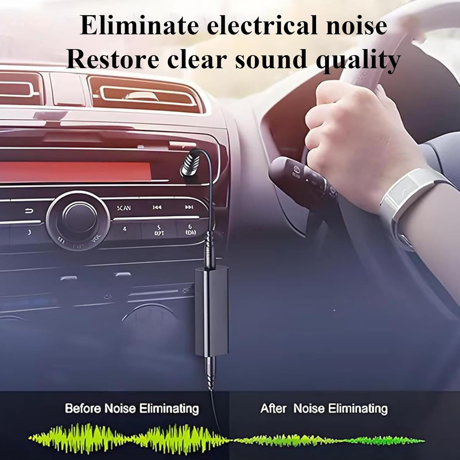 2Pc Ground Loop Noise Isolator for Car and Home Audio, 3.5Mm Plug, Compact Plug and Play Design for Drivers and Music Lovers image number 4