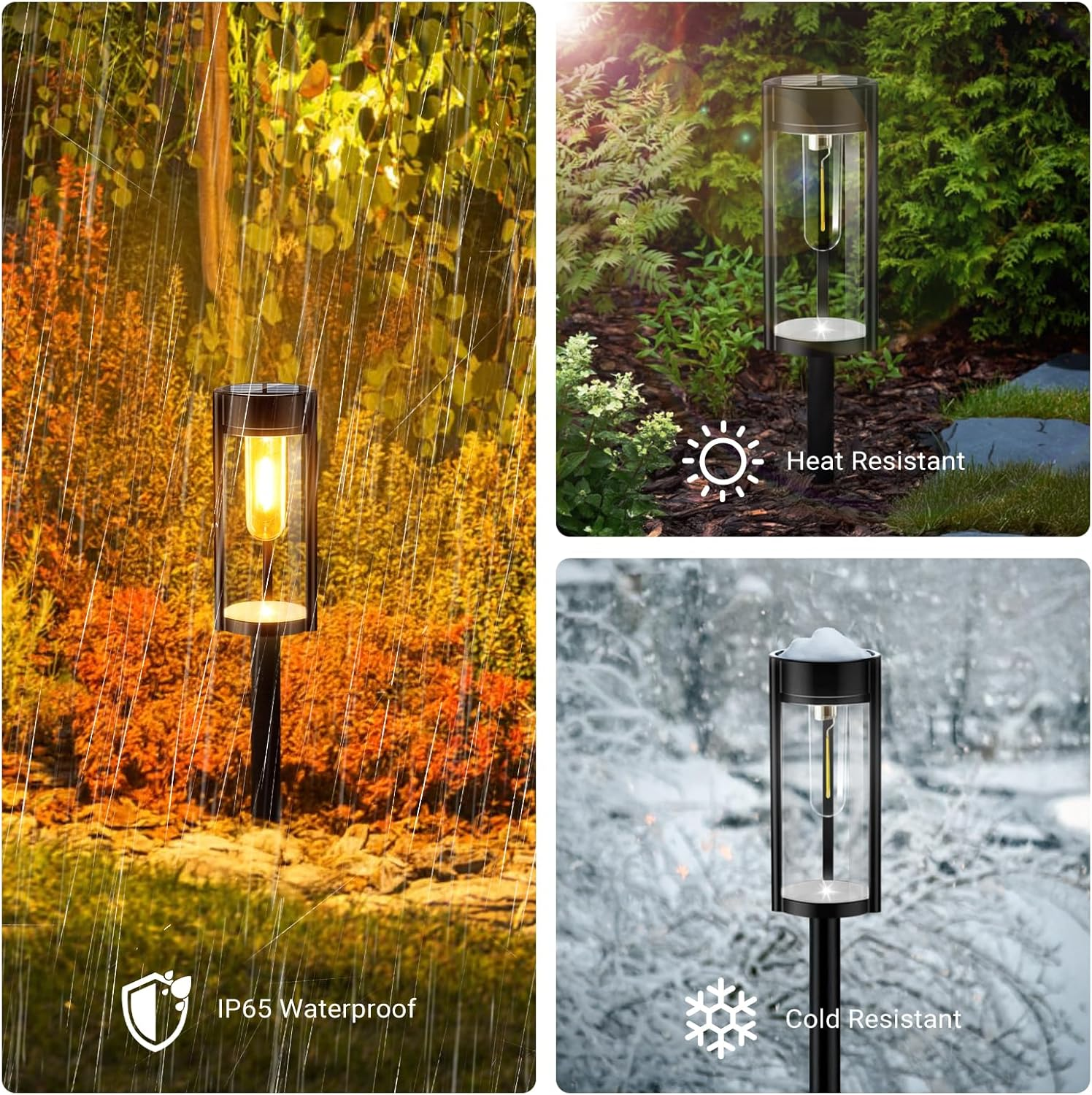 Xmart Solar Outdoor Lights Pathway, 6 Pack Pathway Lights Solar Powered outside IP65 Waterproof, Long Lasting Solar Garden Walkway Landscape Lights for Yard Lawn Patio Decor Lighting image number 4