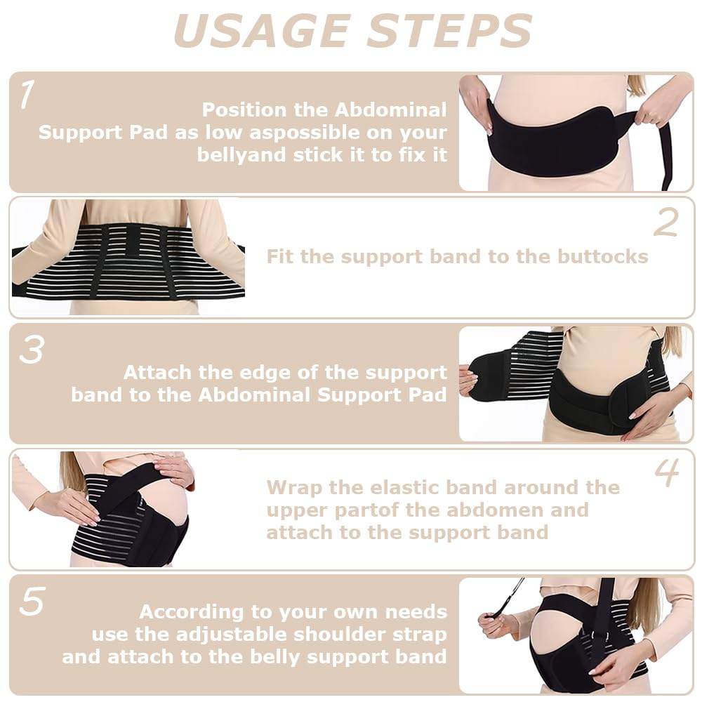 Breathable Abdominal Binder/Prenatal Maternity Belt ，Maternity Belt Wrap & Adjustable Belly Band ，Maternity Support Belt,Suitable for Mid Pregnancy and Postpartum image number 1