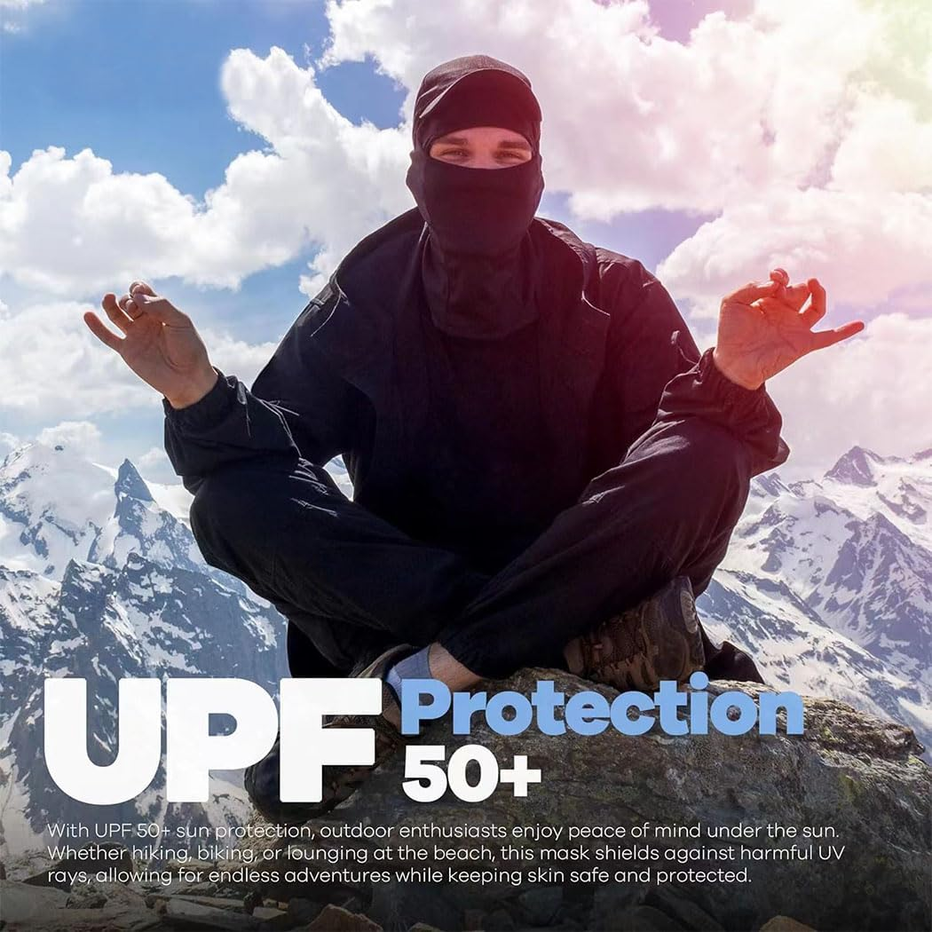 Idopick Face Mask Ski Mask for Men & Women, Balaclava Ski Mask Winter Windproof Thermal Face Cover with Neck Gaiter for Snowboarding Motorcycling Outdoor Activities Black image number 2