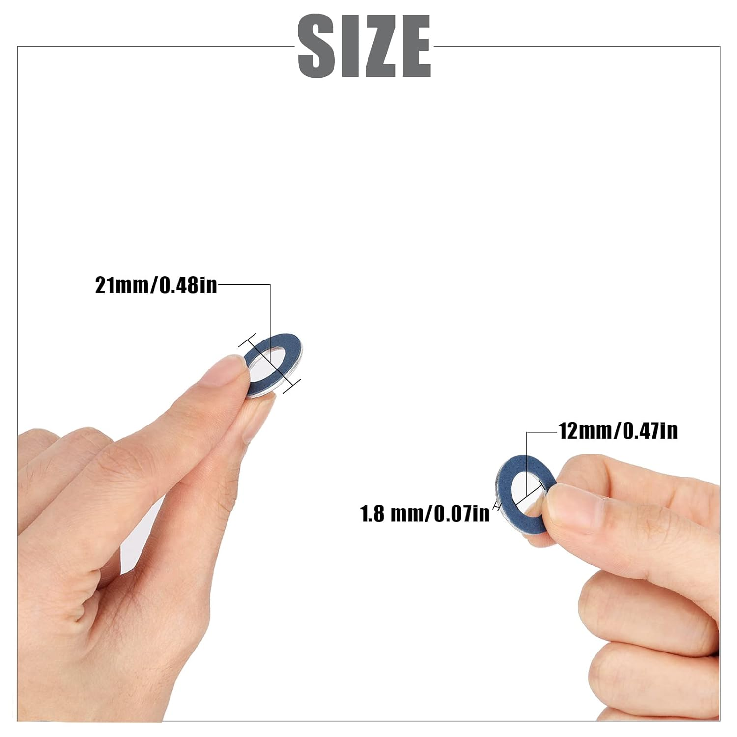 AIEX 15PCS 12Mm Oil Drain Plug Gasket, Aluminum Drain Plug Gaskets Crush Washers Drain Plug Gasket Oil Drain Plug Washers for Toyota/Lexus Scion (Blue) image number 2