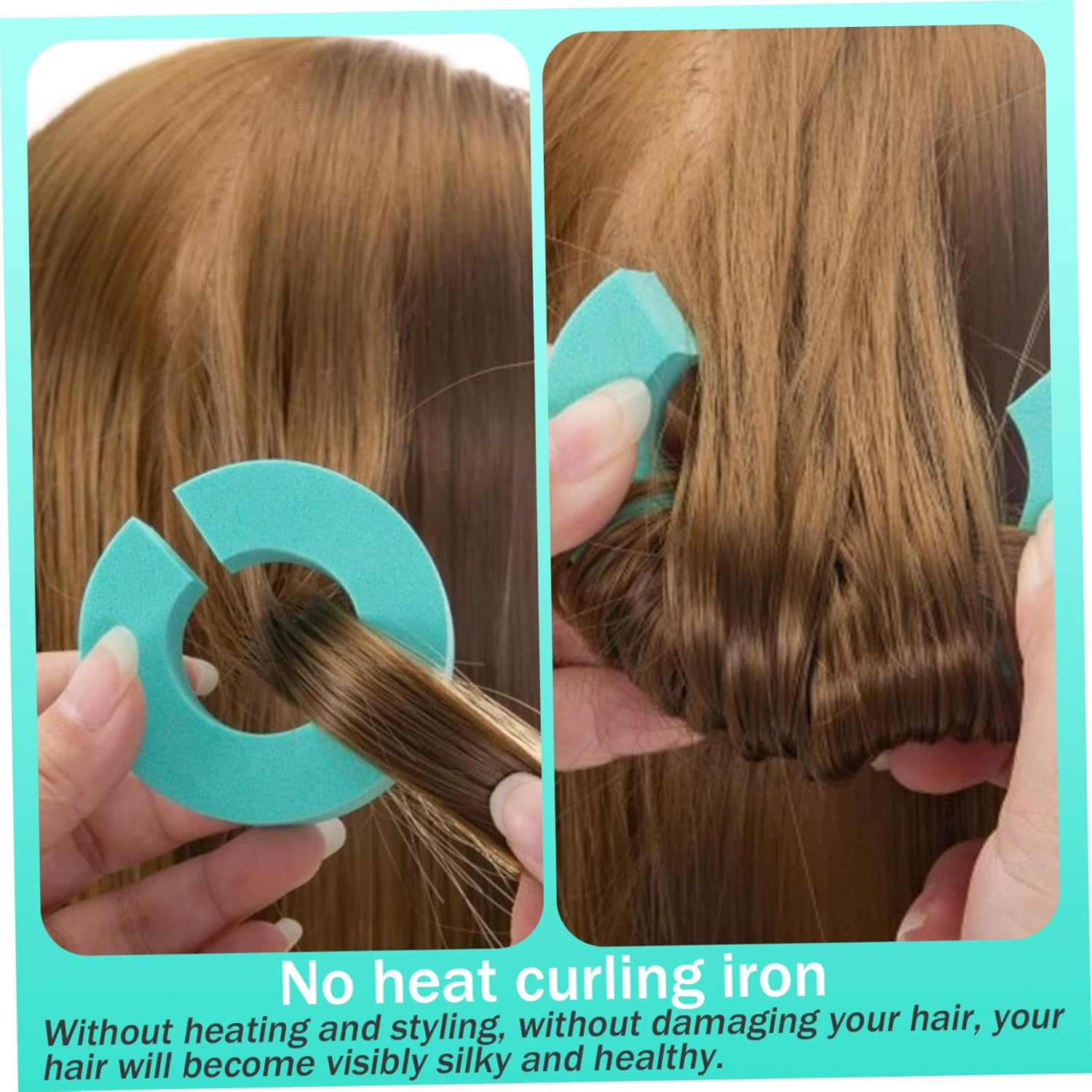 Heatless Blowout 12PCS Heatless Curlers Sponge C-Shape Rollers Heatless Curls DIY No Heat Hair Curlers Reusable Hair Rollers for Blowout Look Long Hair image number 3