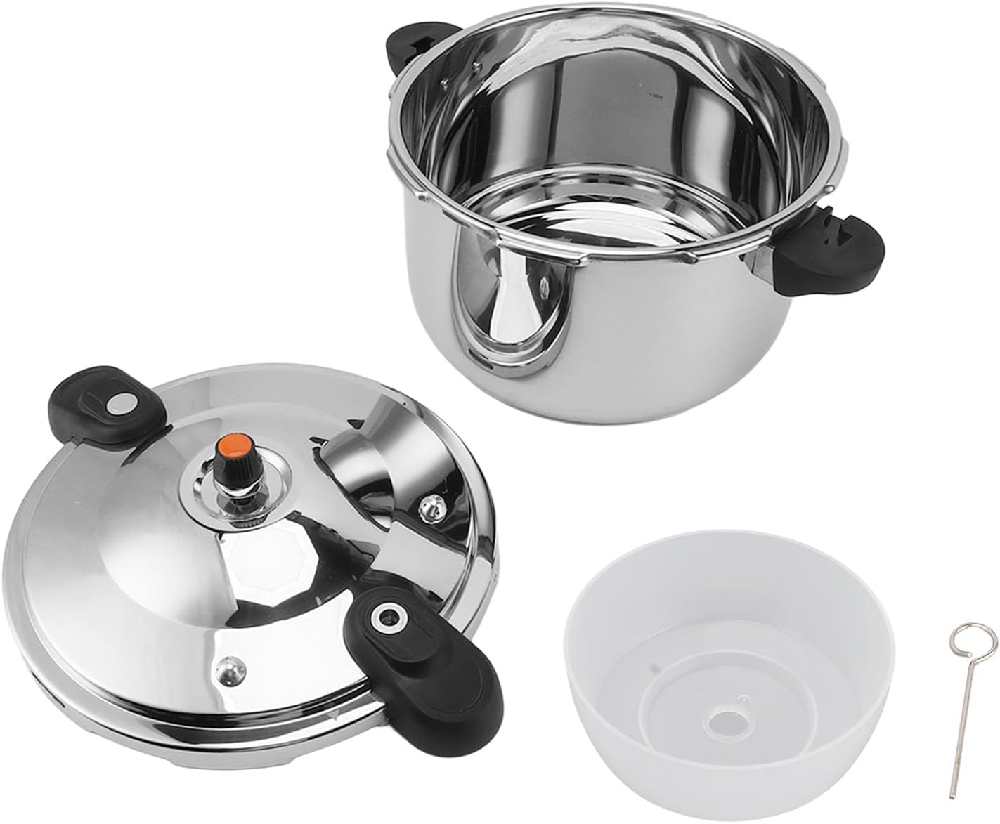 Stainless Steel Pressure Cooker, Household Pressure Cooking Pot with Safety Valve, Multi Functional Cookware with Pressure Limit Device, Compatible with All Types of Stoves (10L)