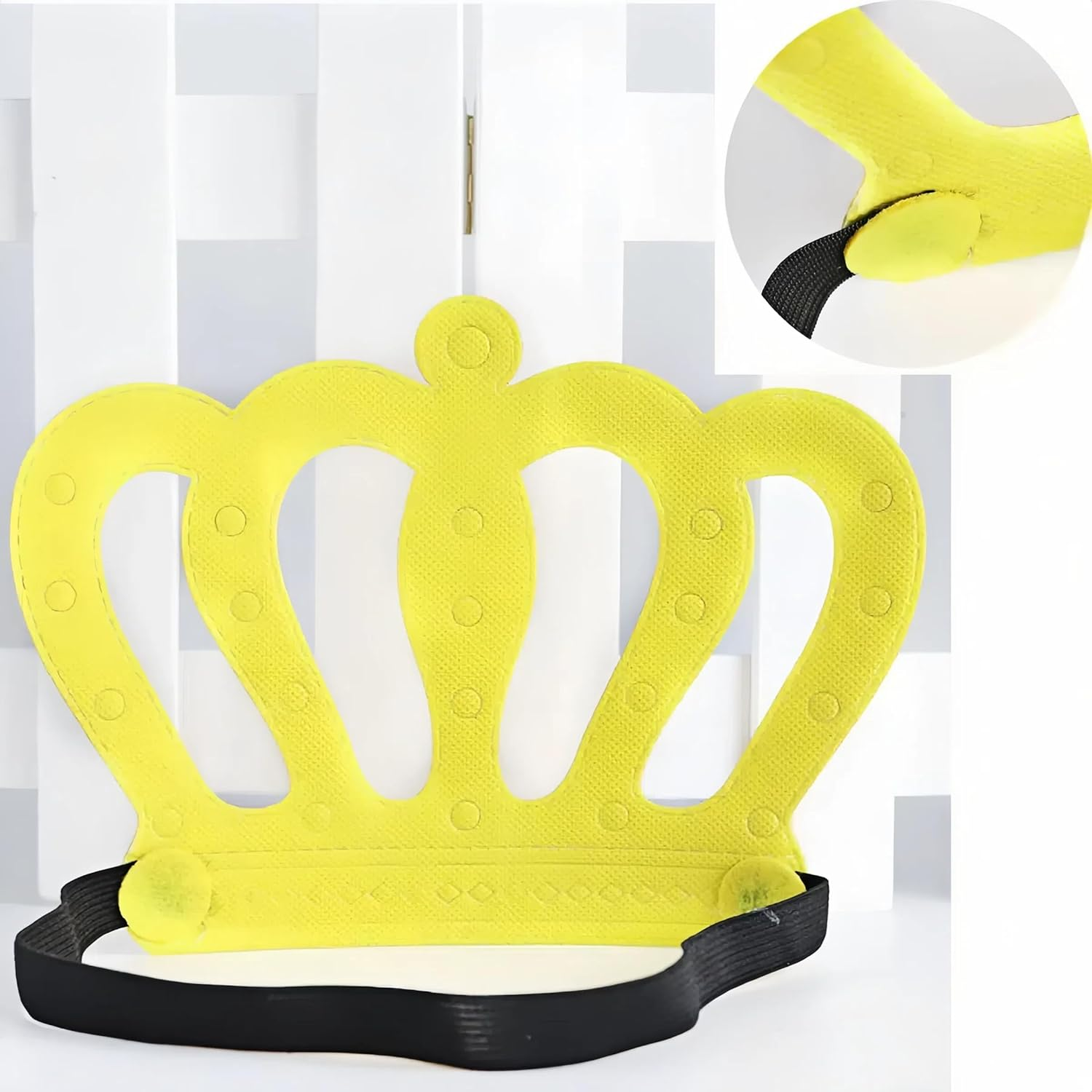 Hannafires Queen Crown Halloween Decoration - Birthday Party Prop, Gold Fabric Crown Hat, Costume Headwear, Party Supplies image number 5