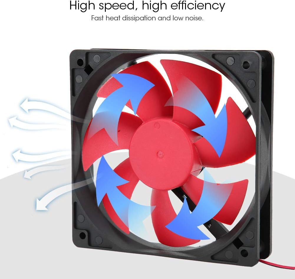 5Pcs 12Cm Waterproof Power Cooling Fan, Low Noise Power Supply Cooler, PC Chassis Fan Heat Sink for Computer, 12V image number 1