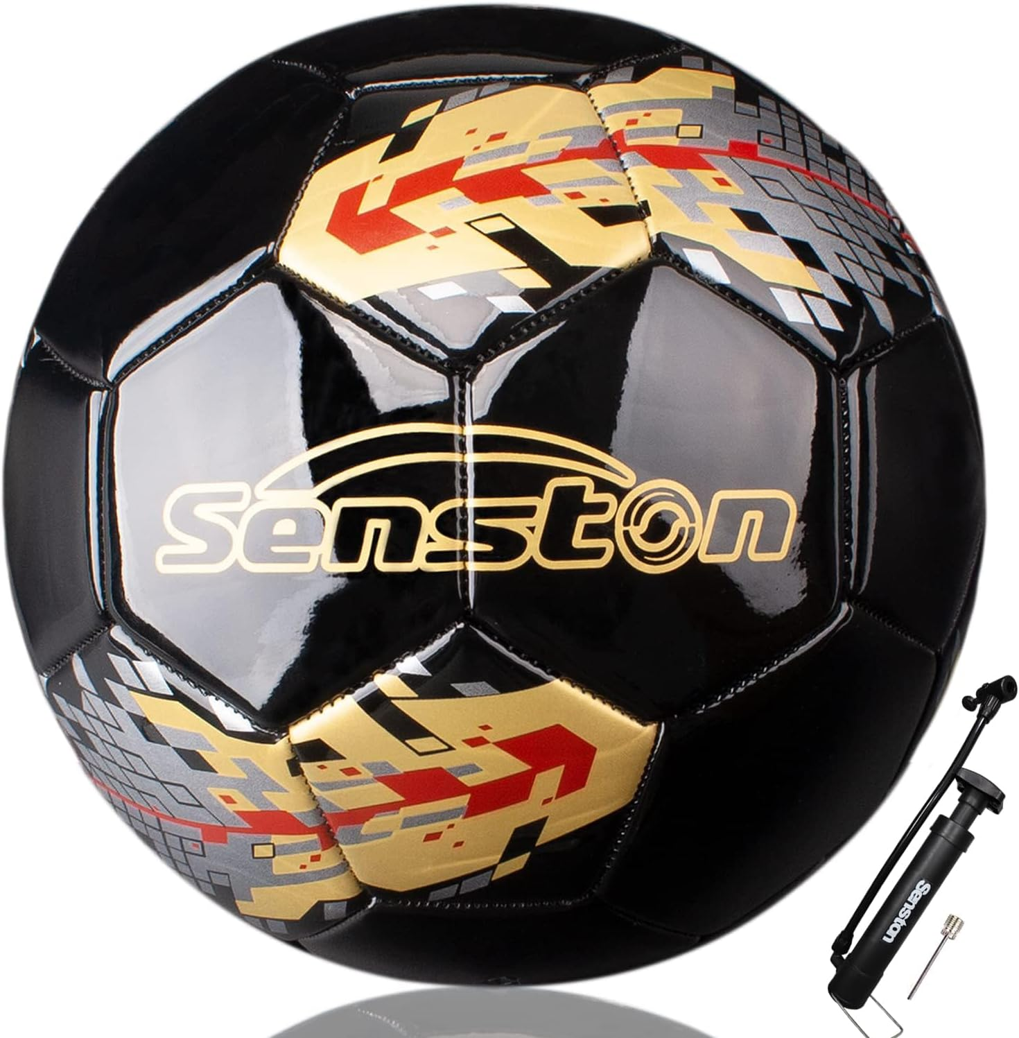 Senston Soccer Ball Official Size 5 & Size 4 & Size 3 with Pump - Official Match Training Football Adults Soccer Ball