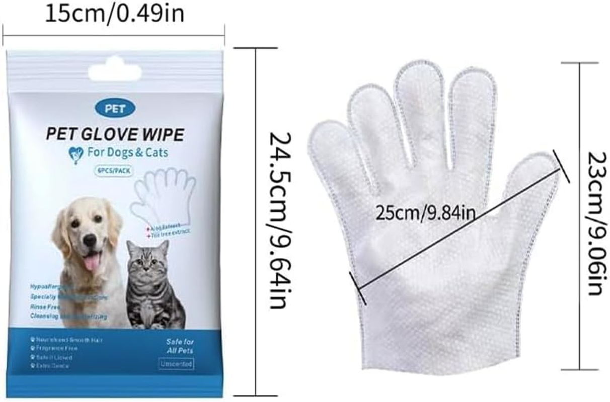 Mumoo Bear 18PCS/3PACK Cleaning Wipes Gloves for Dog and Cat,Pet Bathing Wipes Cleaning & Deodorizing,Dog Wipes for Body Paws Butt Daily Care,Cat Grooming Wipes Cleaning Fur Traveling Rinse Free image number 2