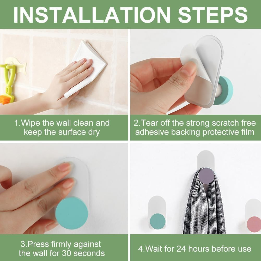 5Pcs Cute and Creative Kids' Coat Hooks,Adhesive Wall Hooks for Hanging Backpacks, Towels, Clothes, Keys, and Hats image number 5