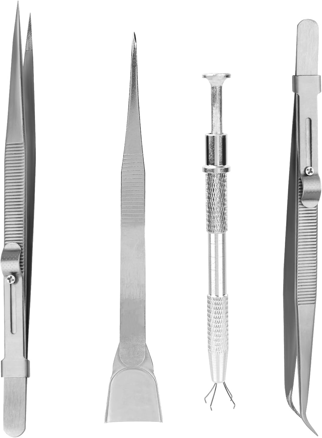 Gosknor 4Pcs Cake Decorating Tools Set, Stainless Steel Sprinkle Pen Pearl Grabber & Tweezers with Shovel Head Professional Sprinkles Tools for Baking Cookies Cupcake Decoration image number 4