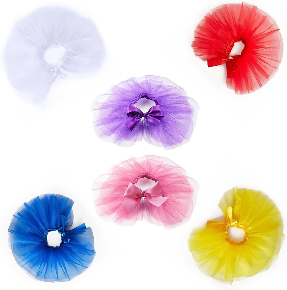 2Pcs Cat & Dog Pet Tutu Skirt Set &ndash; Adorable Ballerina Costume for Puppies/Kittens &ndash; Wedding, Birthday & Party Outfit (Red + Royal Blue) - Red + Royal Blue image number 5