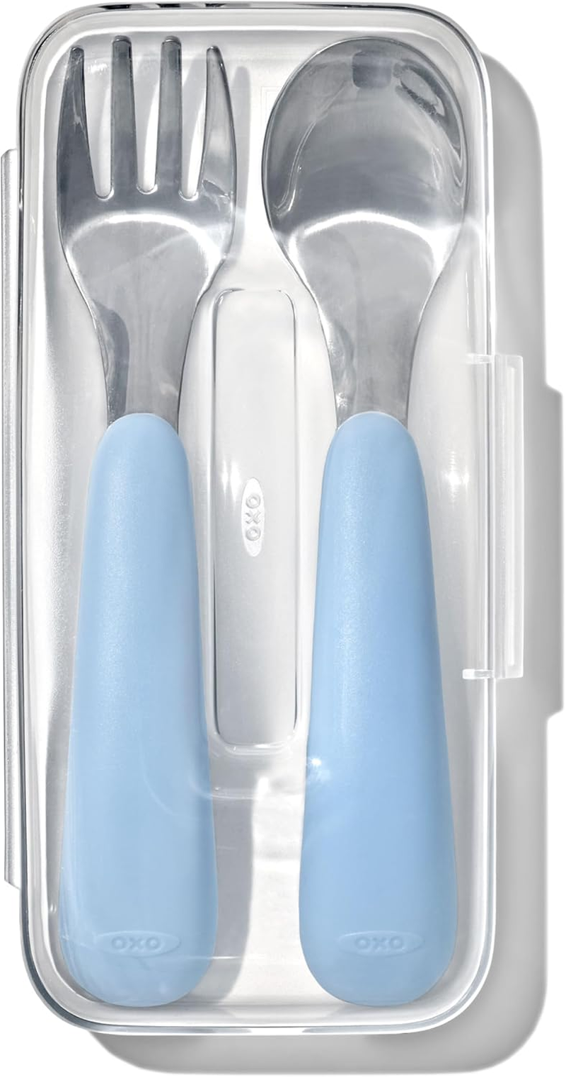 OXO Tot On-The-Go Fork and Spoon Set - Dusk