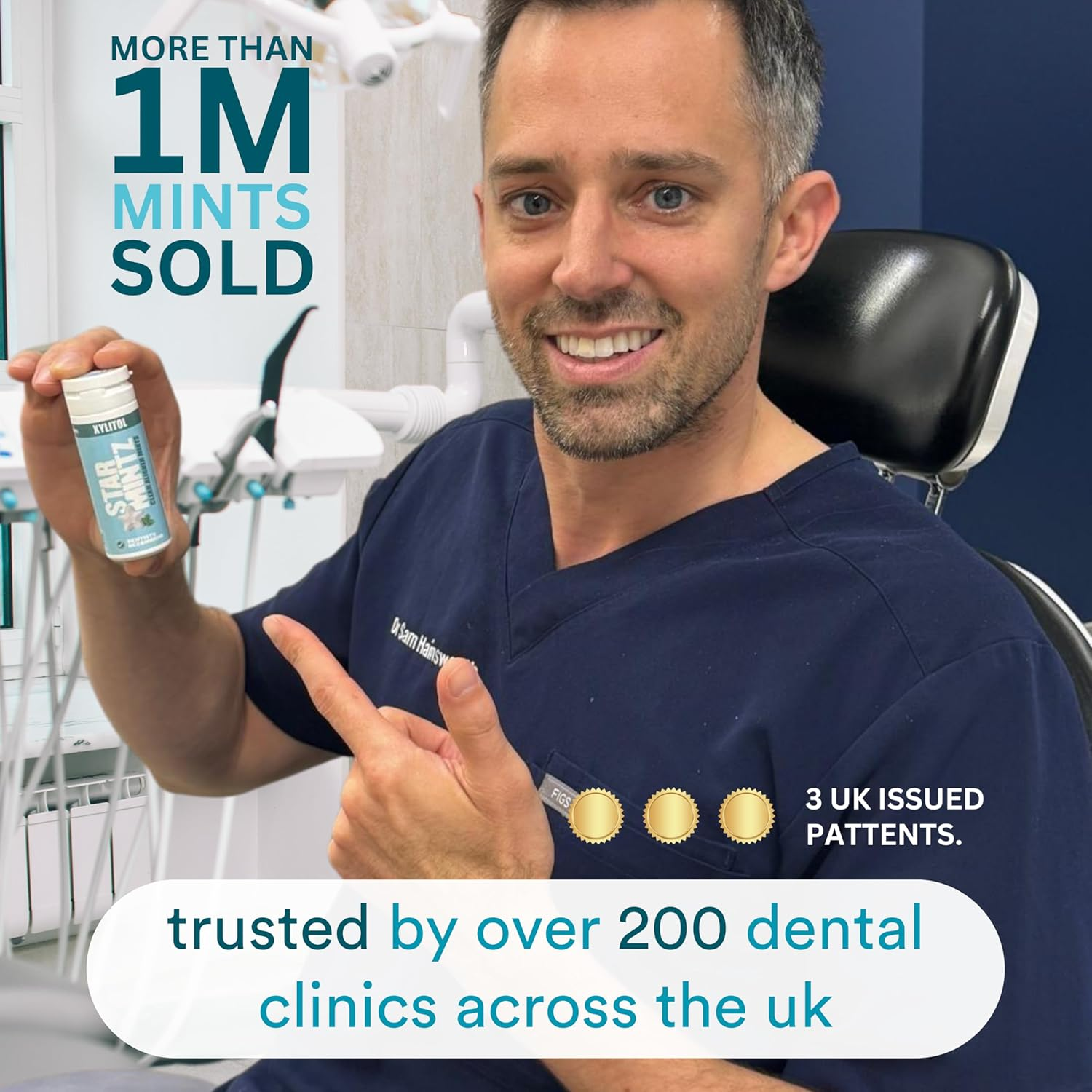 Starmintz - Clear Aligner Mints - Edible Alternative to Aligner Chewies - Xylitol Mints for Dry Mouth - Spearmint (1 Pack) image number 3