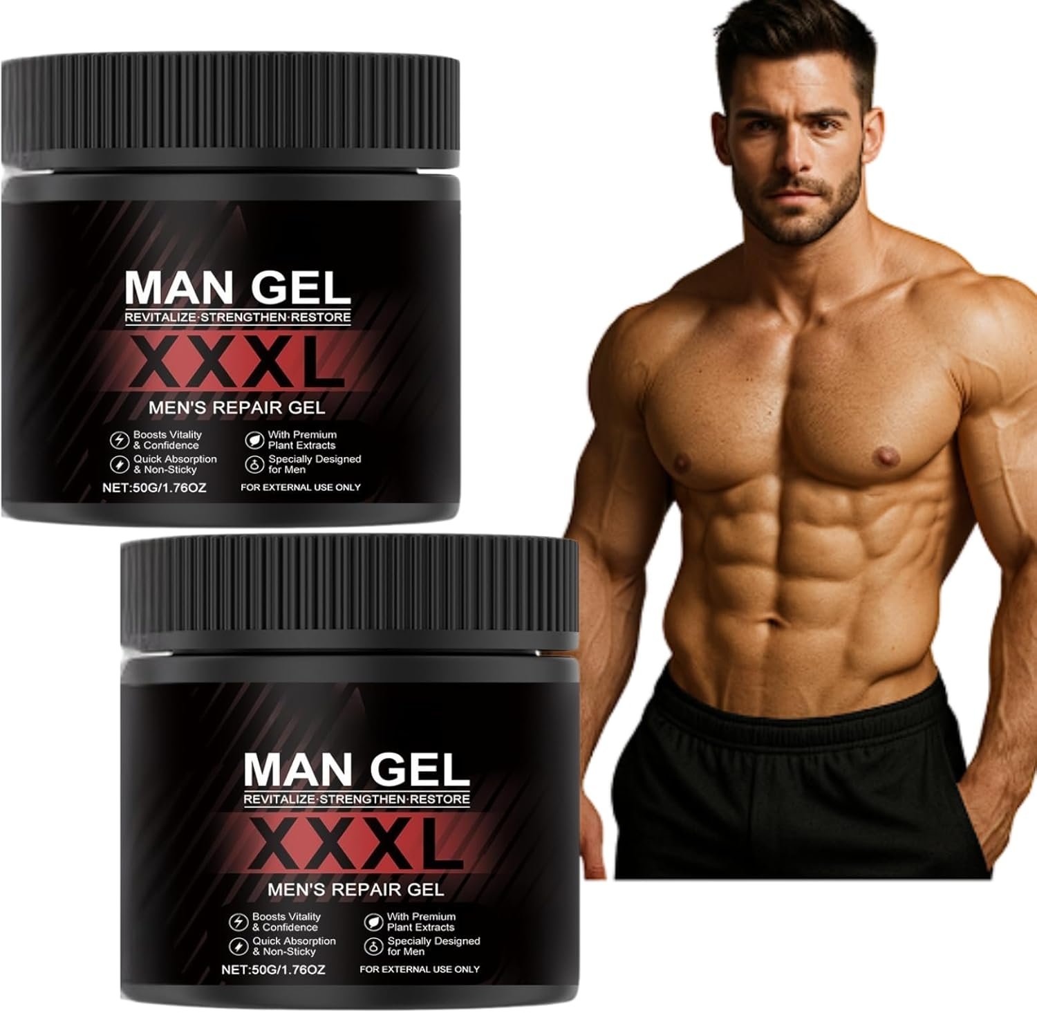 Nuvilo Male Enhancement Cream, Body Cream for Private Part, Men'S Re-Vitalize Enlargement Gel, Enhance Size and Performance - Get Bigger Thicker and Stronger (2Pcs) image number 1