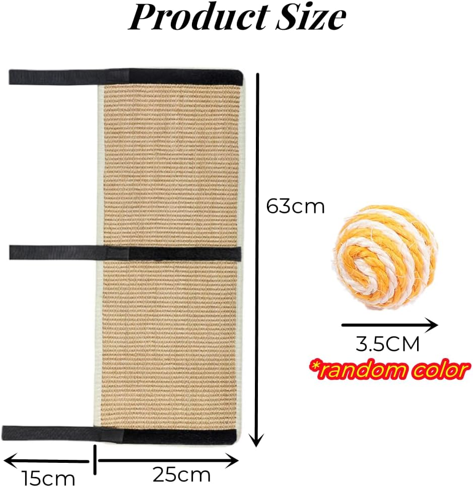 Natural Sisal Scratching Board for Cats Claw Care Scratching Mat with Velcro Fastening image number 5