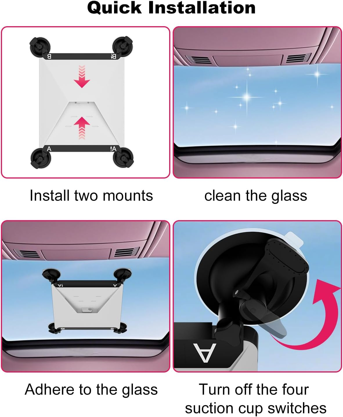Mwin Starlink Mini Suction Cup Mount - Roof Rack Bracket for Starlink Mini Accessories for Windows and Sunroofs Compatible with Cars, Caravans, Boats and Trucks image number 2