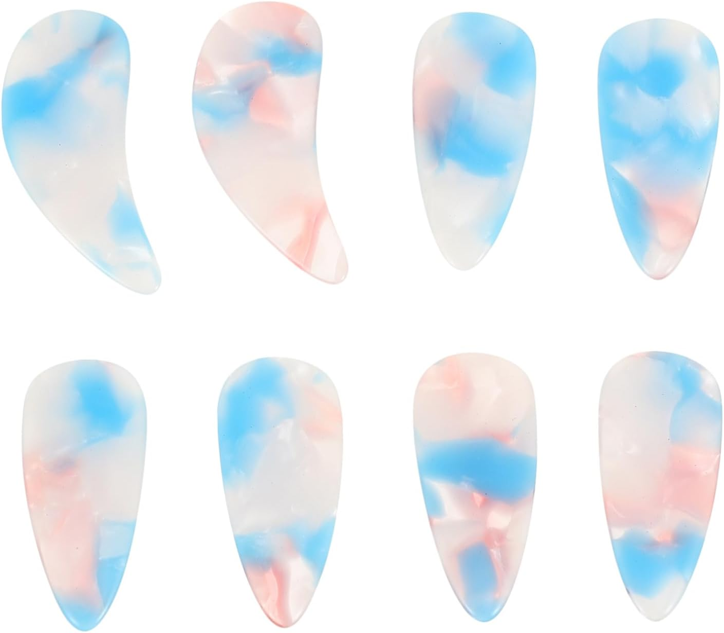 Vaguelly 8Pcs Guzheng Nail Covers Soft Comfortable Fingertip Protectors for Musical Instruments Double-Sided Medium