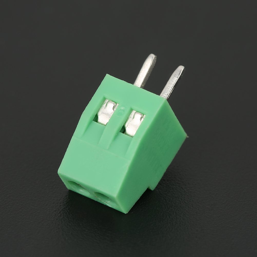 Terminal Block Connector 50Pcs/Set 2 Pin 2.54Mm Pitch Green PCB Universal Screw Terminal Block Connector image number 5