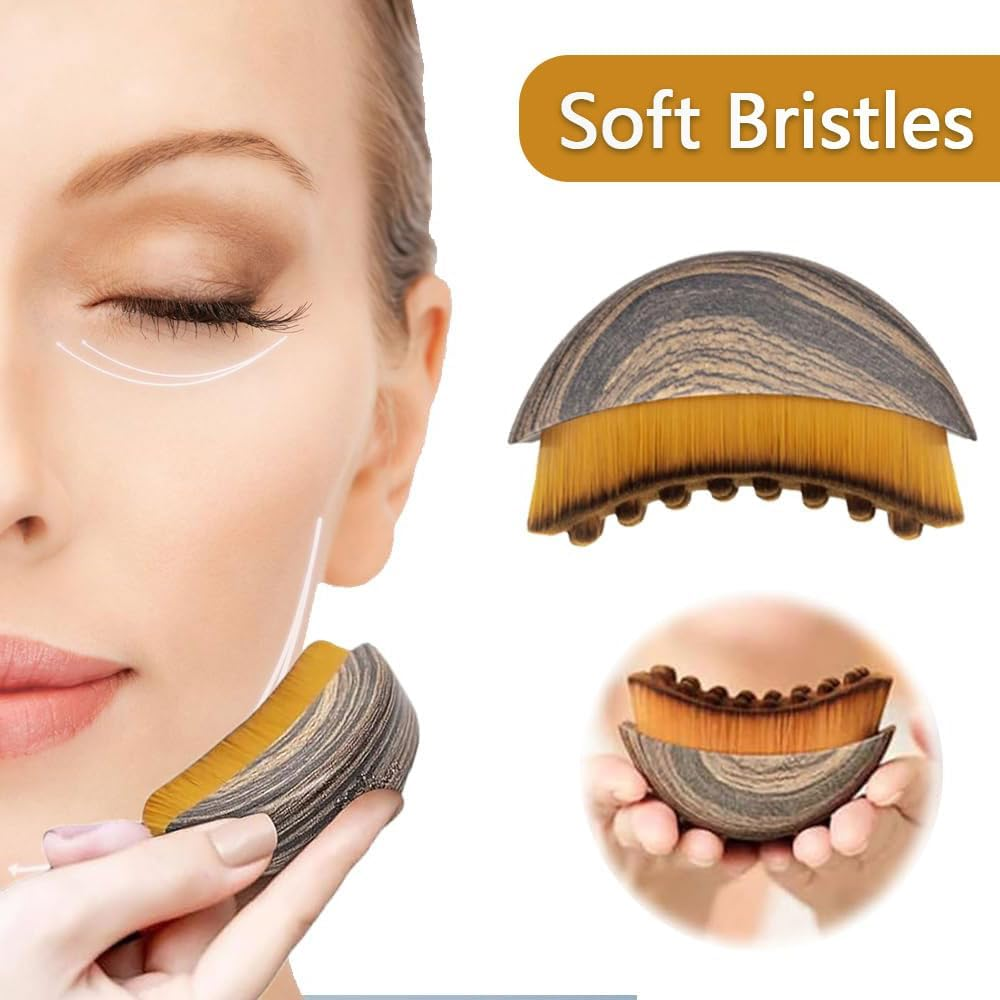 HYAVIA Lymphatic Contour Face Brush for Chin and Jawline Sculpting, Ergonomic Dry Brushing Tool with Ultra-Soft Bristles, Facial Lymphatic Drainage Massager, 2 Pieces with Protective Case, 8&times;6&times;3.5Cm image number 6