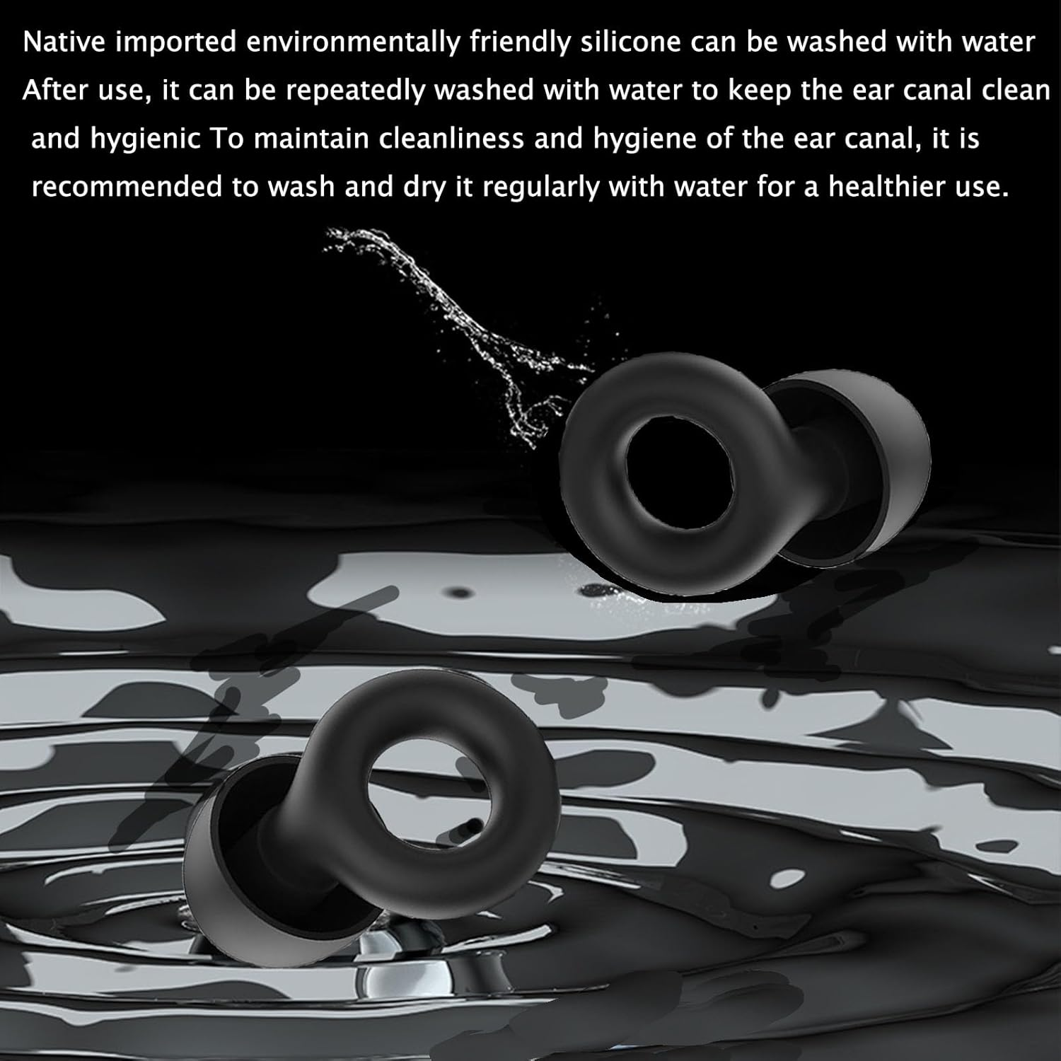 Silent Noise Cancelling Earplugs,Quiet - Ear Plugs,Reusable Hearing Protection in Flexible Silicone for Sleep,Concerts Noise Sensitivity,6 Earplug Tips (Black) image number 5