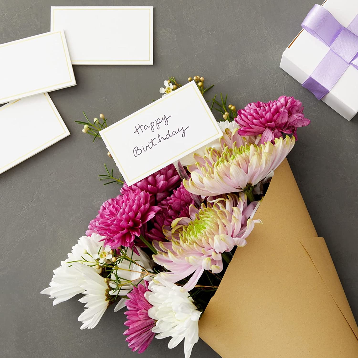 Pack of 100 Place Cards - Small Tent Cards with Gold Foil Border - Perfect for Weddings Banquets Events 2 X 3.5 Inches image number 2