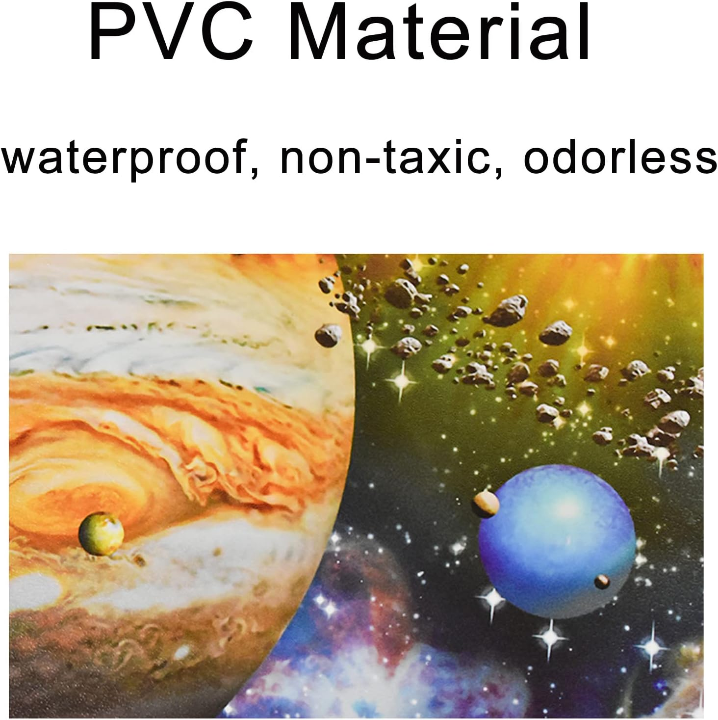 3D Galaxy Planets Wall Decals Smashed Solar System Wall Sticker 31.5X47.2Inch Cracked Outer Space Removable Vinyl Wall Clings for Ceiling Floor Living Room Bedroom Decoration image number 4