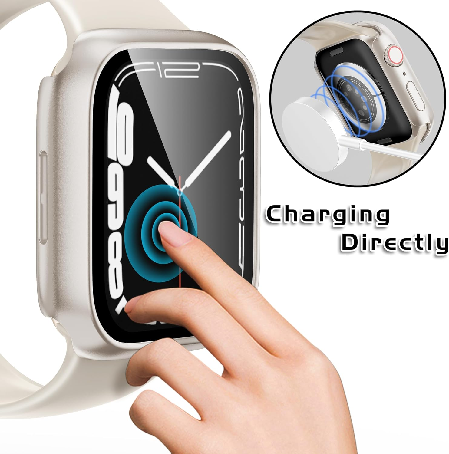 Zumyzu Compatible with Apple Watch Waterproof Case 42Mm Series 11 10 with Tempered Glass Screen Protector, Full Coverage Bumper Cover for Iwatch Case 42Mm Rose Gold image number 2