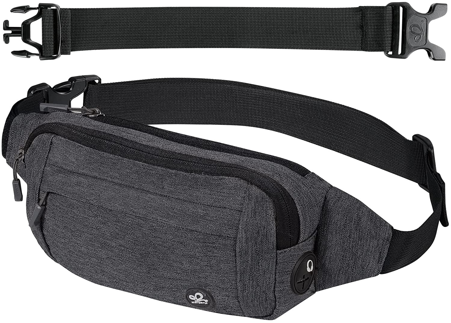 WATERFLY Fanny Pack Waist Bag: Runner Small Hip Pouch Bum Bag Running Fannie Pack Phanny Fannypack Waistpack Bumbag Beltbag Sport Slim Fashionable for Jogging Hiking Woman Man - Black image number 5