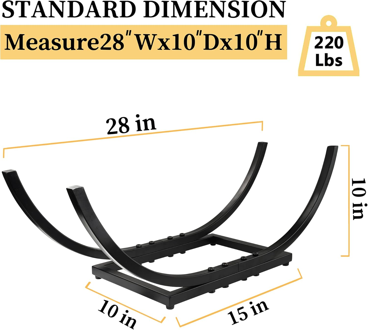 Curved Firewood Rack Firewood Holder: Heavy Duty Small Firewood Holder for Fireplace Indoor - Outdoor Log Rack Wood Holder 30-Inch image number 4