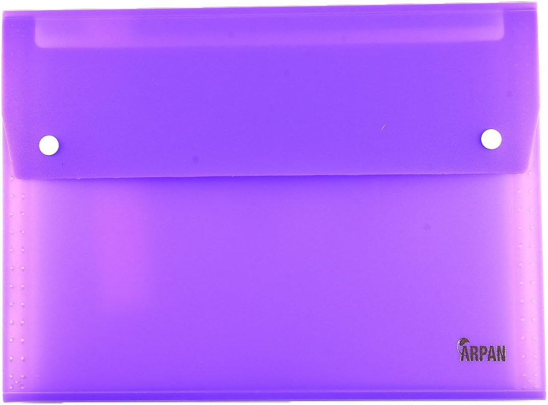 A4 Expanding File 13 Gusset Pocket Organiser Folder Wallet with Stud Wallet Stud Wallet Case (Purple) - Blue image number 4