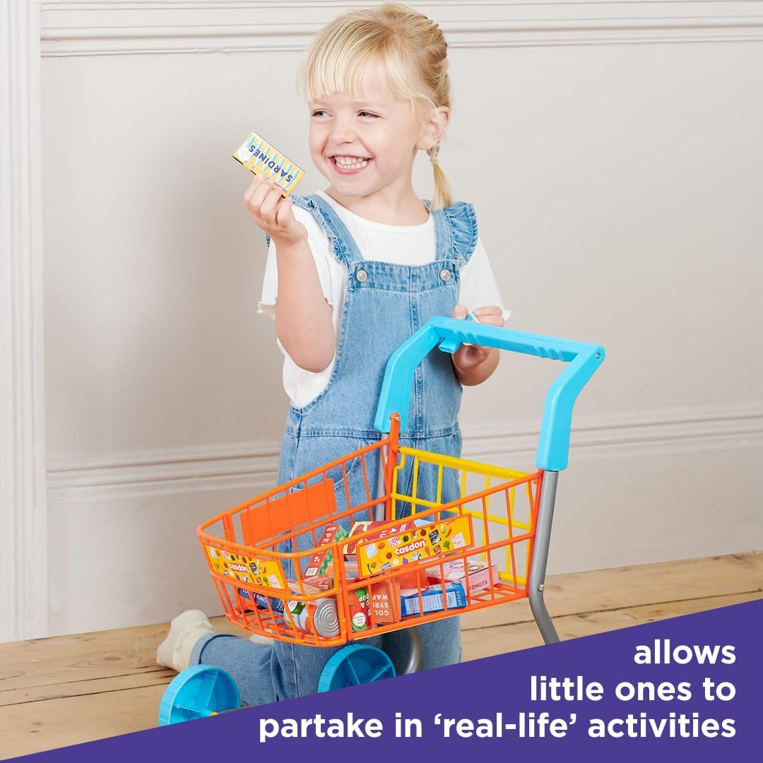 Casdon Shopping Trolley Colourful Toy Shopping Trolley for Children from 3 Years image number 5