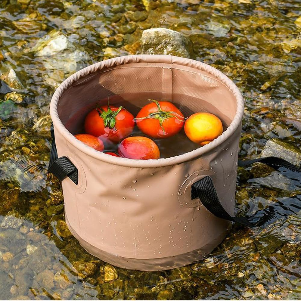 MTSDM 2Pcs Folding Camping Bucket, Collapsible Buckets, Lightweight Folding Water Container, Multifunctional Collapsible Water Basin, Portable Collapsibled Buckets, 10L, 20L image number 3
