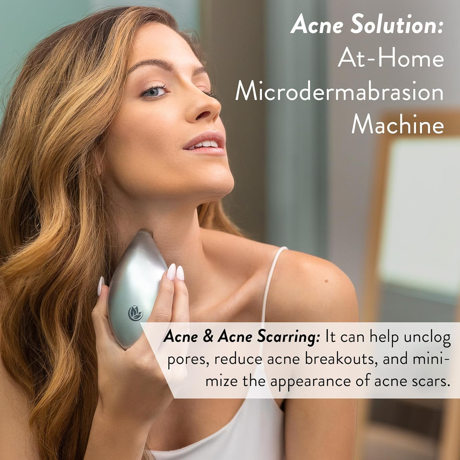Microderm GLO Diamond Microdermabrasion Machine and Suction Tool - Clinical Micro Dermabrasion Kit for Tone Firm Skin, Advanced Home Facial Treatment System & Exfoliator for Bright Clear Skin Silver