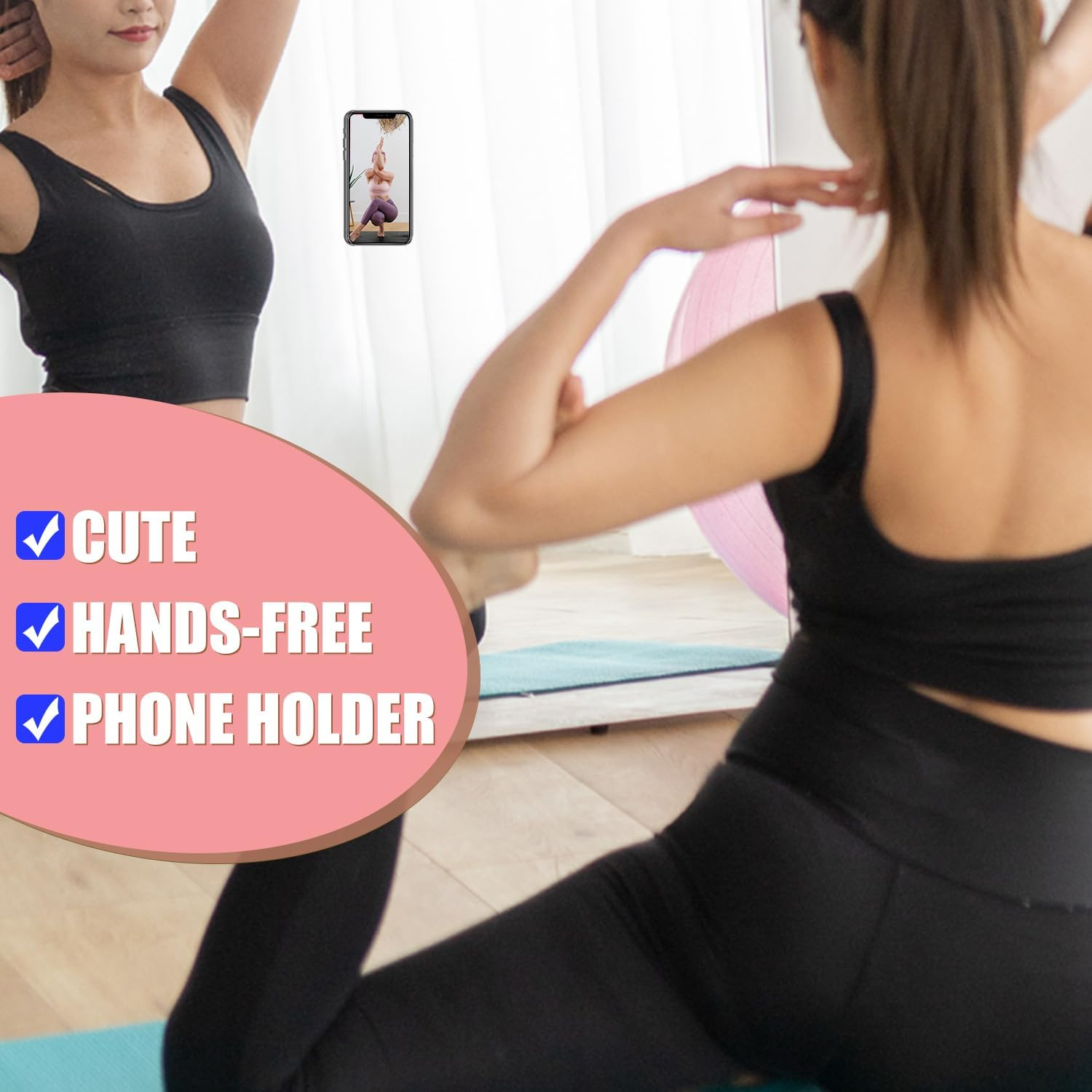 5Pcs Silicone Suction Cup Phone Holders, Multipurpose Phone Suction Mount for Car Phone Mini Suction Cup Mat Suction Phone Case Self-Adhesive Support for Mobile Power Mobile Phones (Light Pink)