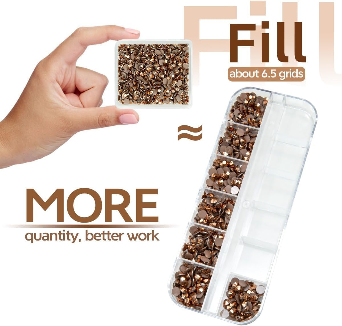 2 Boxes 3060PCS Retro Brown Resin Rhinestones for Crafting 2Mm -6Mm Coffee Flatback Jelly Stones Old Copper Gems Diamonds Crystals for Nails Face Eyes Makeup Tumblers Mugs Bottles Crafts image number 4