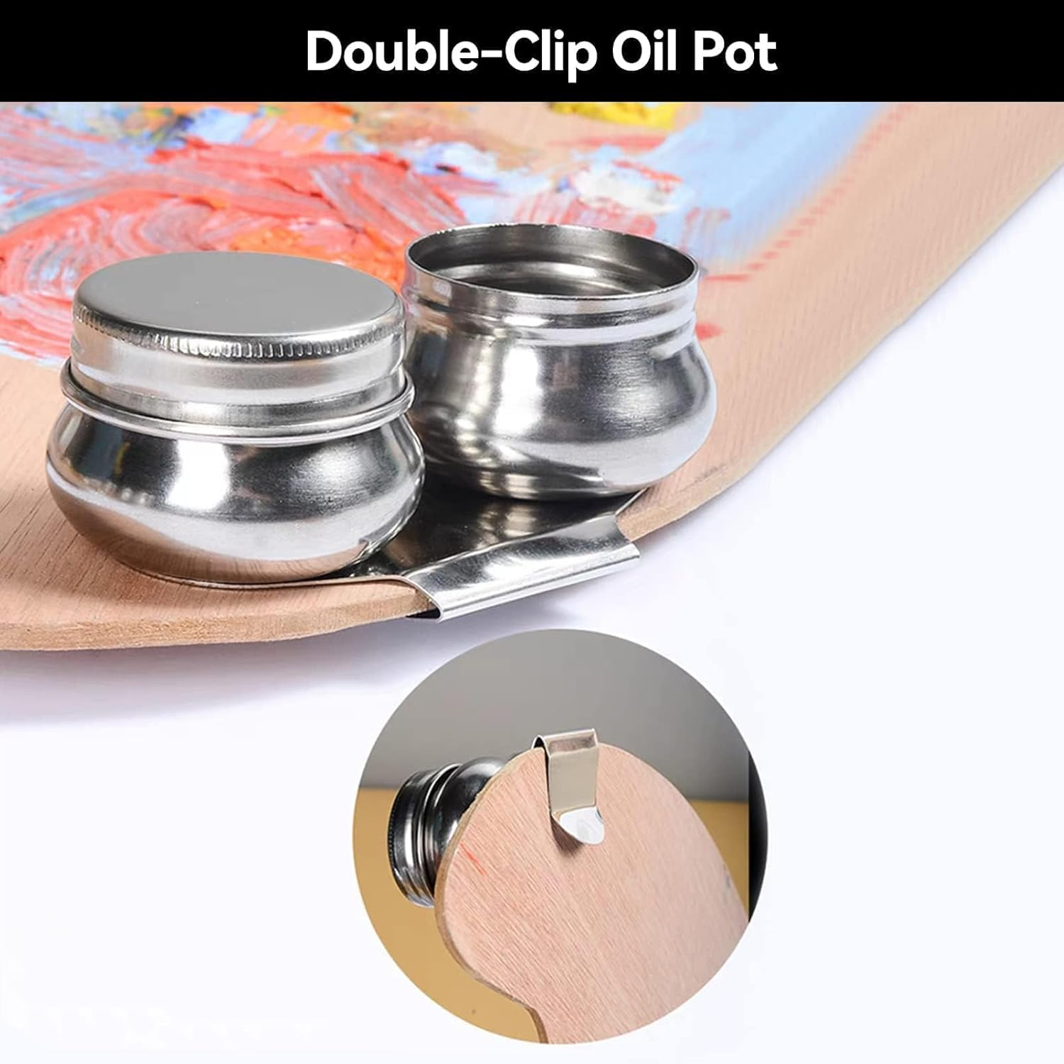 Beufee Stainless Steel Paint Brush Washer, Portable Paint Brush Cleaner with Lid and Filter for Oil Painting Watercolor image number 3