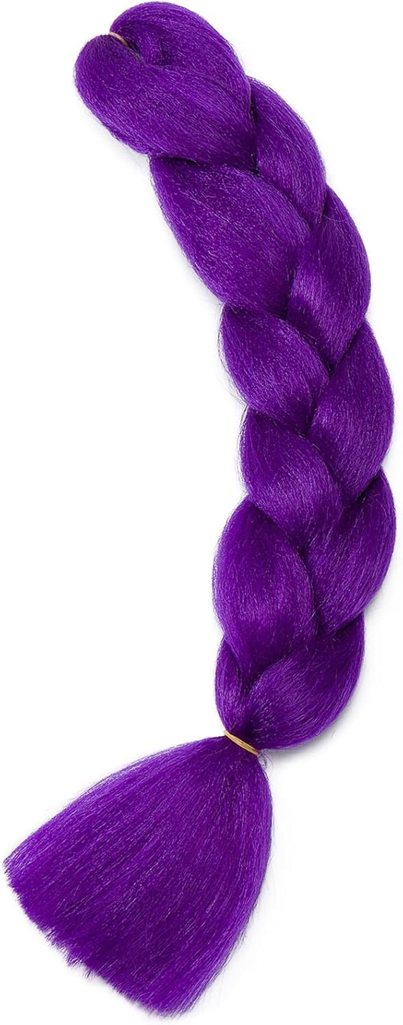 Gairyan Jumbo Braids Extensions Braiding Synthetic Hair for Braiding Hair 1 Piece 100 G Braiding Hair Extensions 60 Cm Ombre Synthetic Braids Afro Hair for Box Crochet Braids (Dark Purple) image number 5