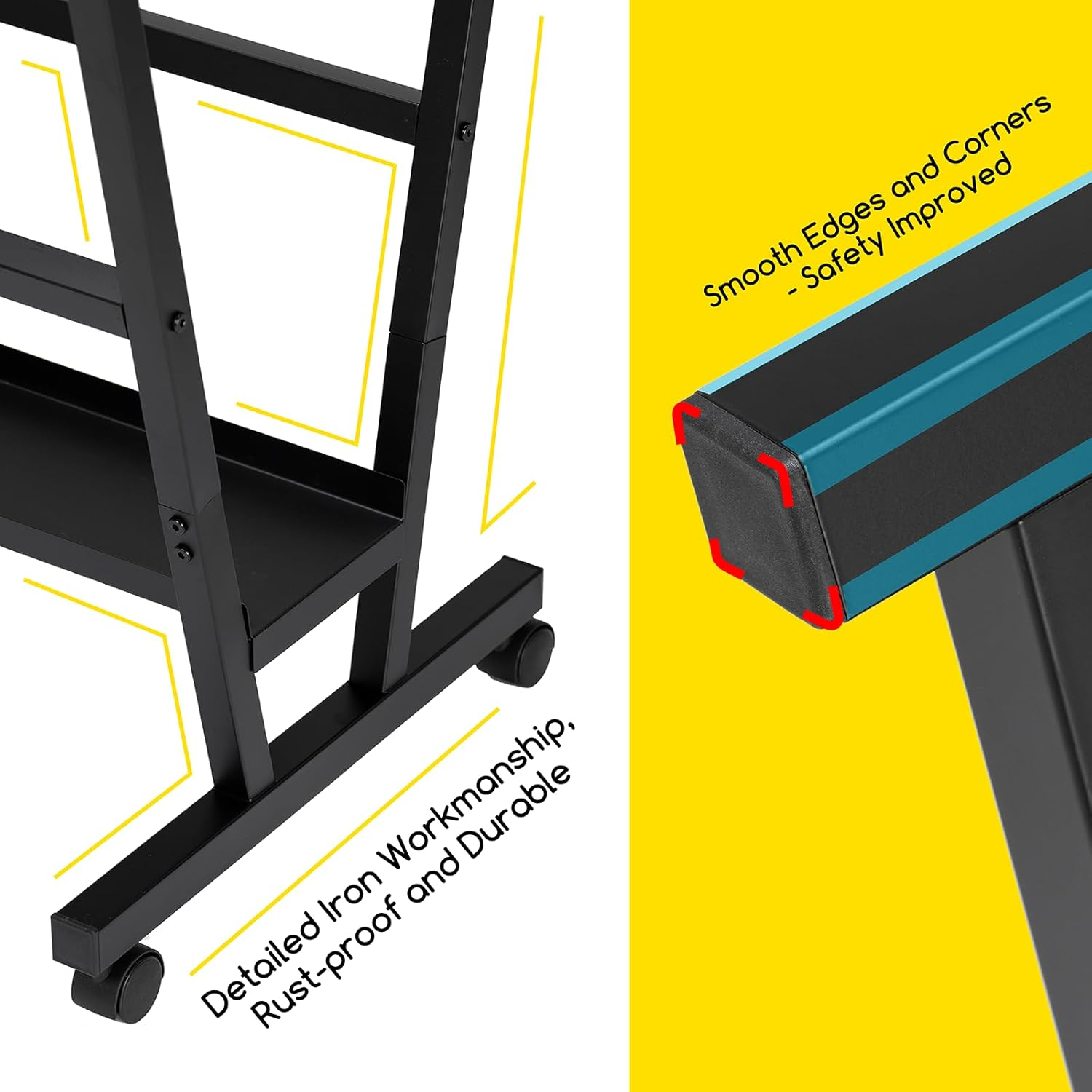 MEEDEN Art Print Rack - Art Drying Rack with Rolling Casters - Metal Print Display Rack for Artworks, Posters, Prints - Black - White image number 2