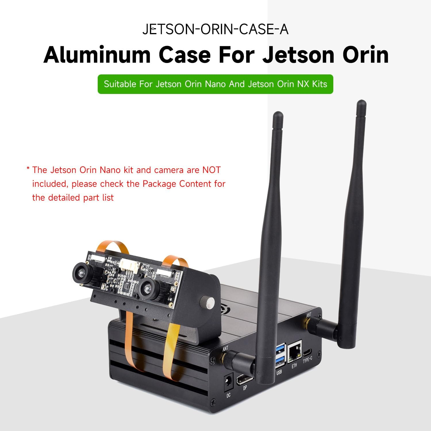 Waveshare Aluminum Alloy Case for Jetson Orin/Orin Nano Super, with Camera Holder, Mini-Computer Case, Compatible with Jetson Orin Nano Super Developer Kit/Orin Nano and Jetson Orin NX Kits image number 5