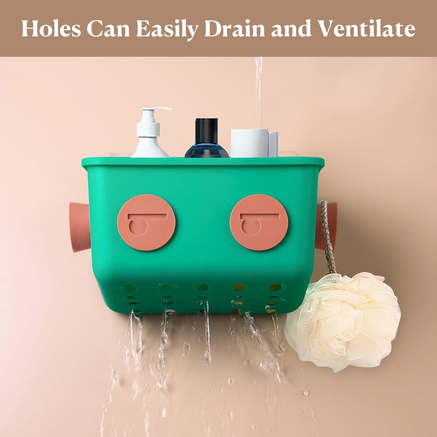 Bath Toy Storage Organizer Basket, 3 Pack Cute Robot Bathtub Shower Toy Organizer, Wall Mounted Hanging Bath Toy Holder with Hooks, for Tub Laundry image number 1