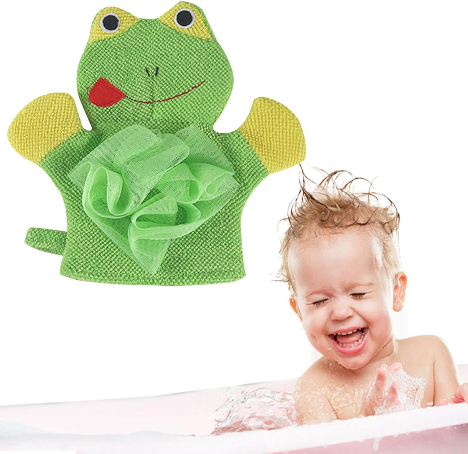 Bath Mitts Washcloths | Hand Puppet Washcloth for Animal Puppet Shape,Soft Easy to Lather Compound Cotton Shower Mitt for Newborn, Kid, Toddler Shower Bath Anzaga image number 1