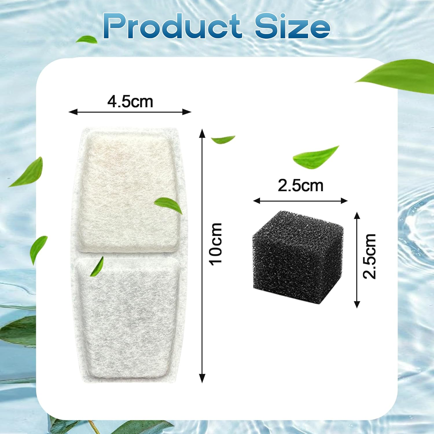 Pet Water Fountain Filter Pack - 6 Replacement Filters & 2 Sponges for TUXOIUBA 3.2L Cat Fountain image number 4