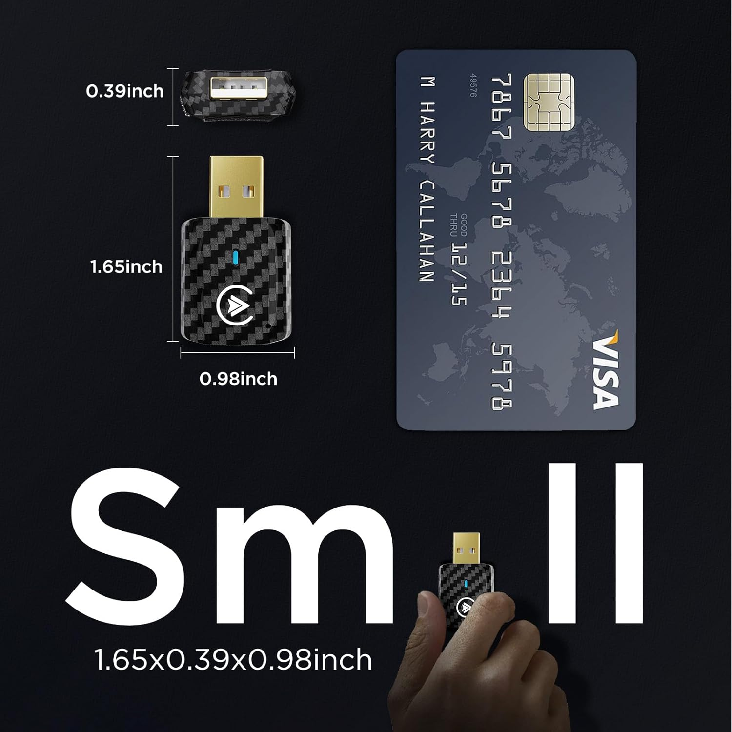 MSXTTLY 2 in 1 Carplay Wireless Android Auto Wireless Adapter, Mini Auto Car Play Wireless USB Dongle for OEM Wired Carplay Android Car Model 2017, with Iphone Ios 12+ / Android 11+, Blackgary image number 2