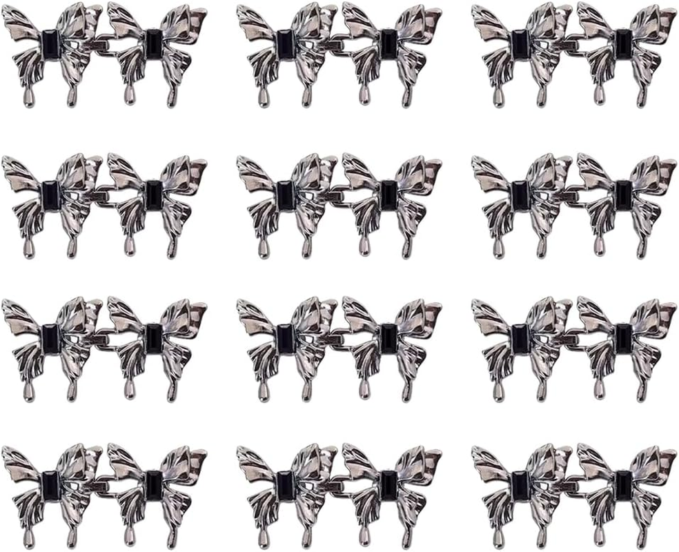 12Pcs Butterfly Jeans Waist Tightener,No Sewing Detachable Required Pant Buttons Pins,Butterfly Shape Pant Waist Tightener Jean Button Pins,Pants Button Tightener Pants Tightener for WAIS (Silvery)