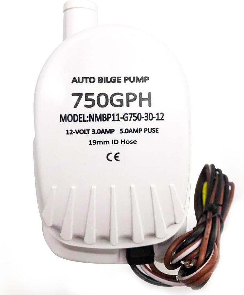 12V Boat Automatic Submersible Bilge Water Pump 750GPH Auto with Float Switch