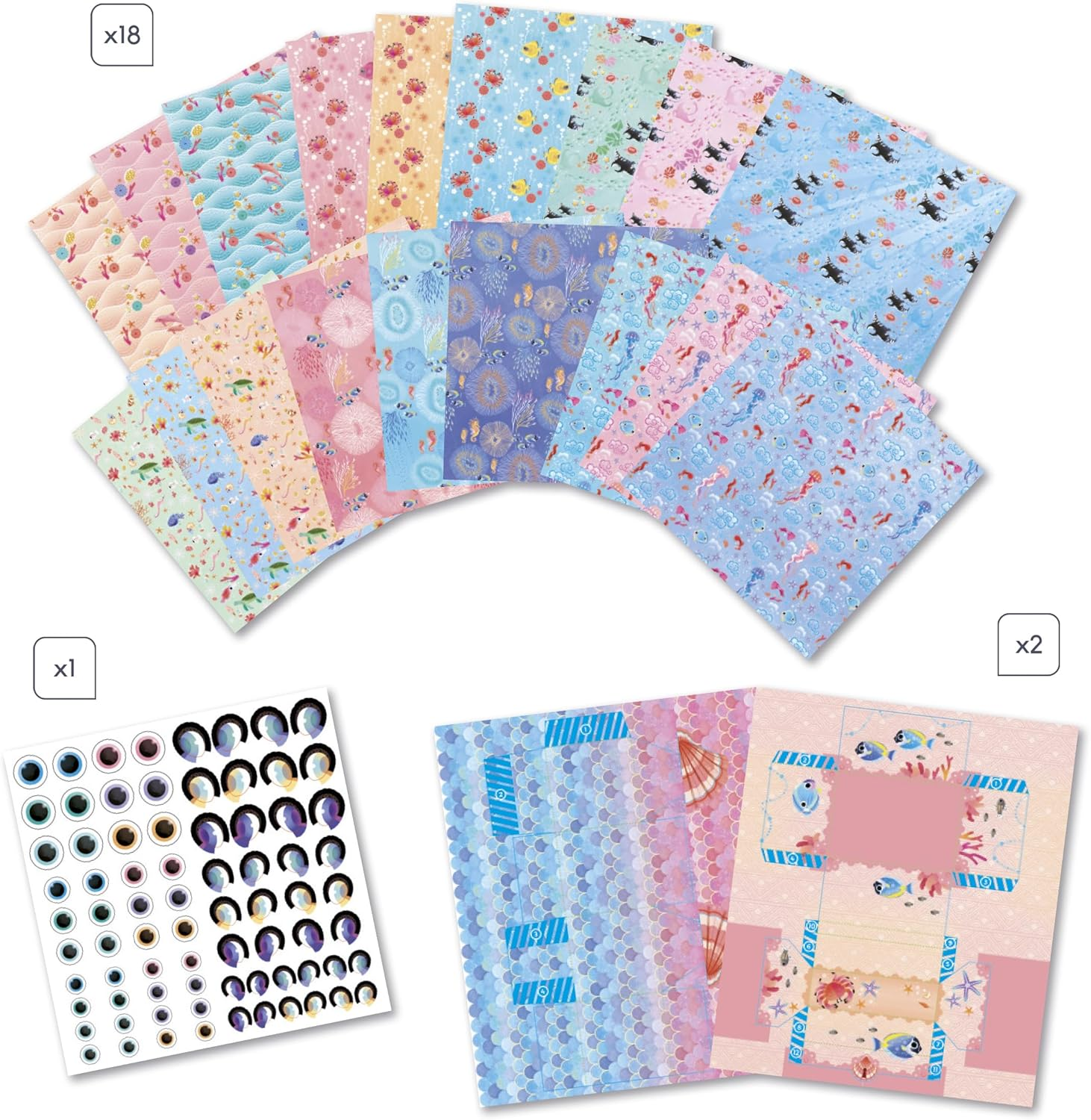 Janod Magic Ocean 2 Boxes and 18 Origamis Shapes Activity Box image number 6