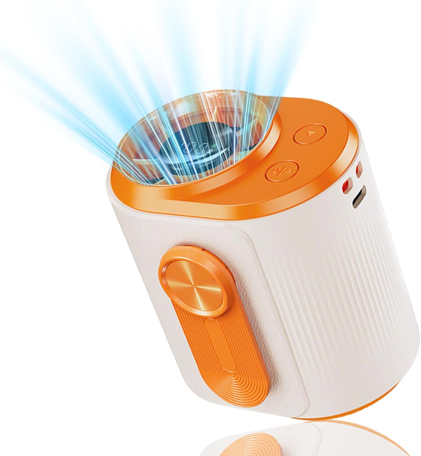 Portable Waist Fan, Wearable Fan, Belt Fans, LED Display, Hands-Free, 24H Cooling, 3600Mah Battery, Multi-Speed Cooling for Outdoor Works, Farm, Hiking, Camping, Travel (Orange)