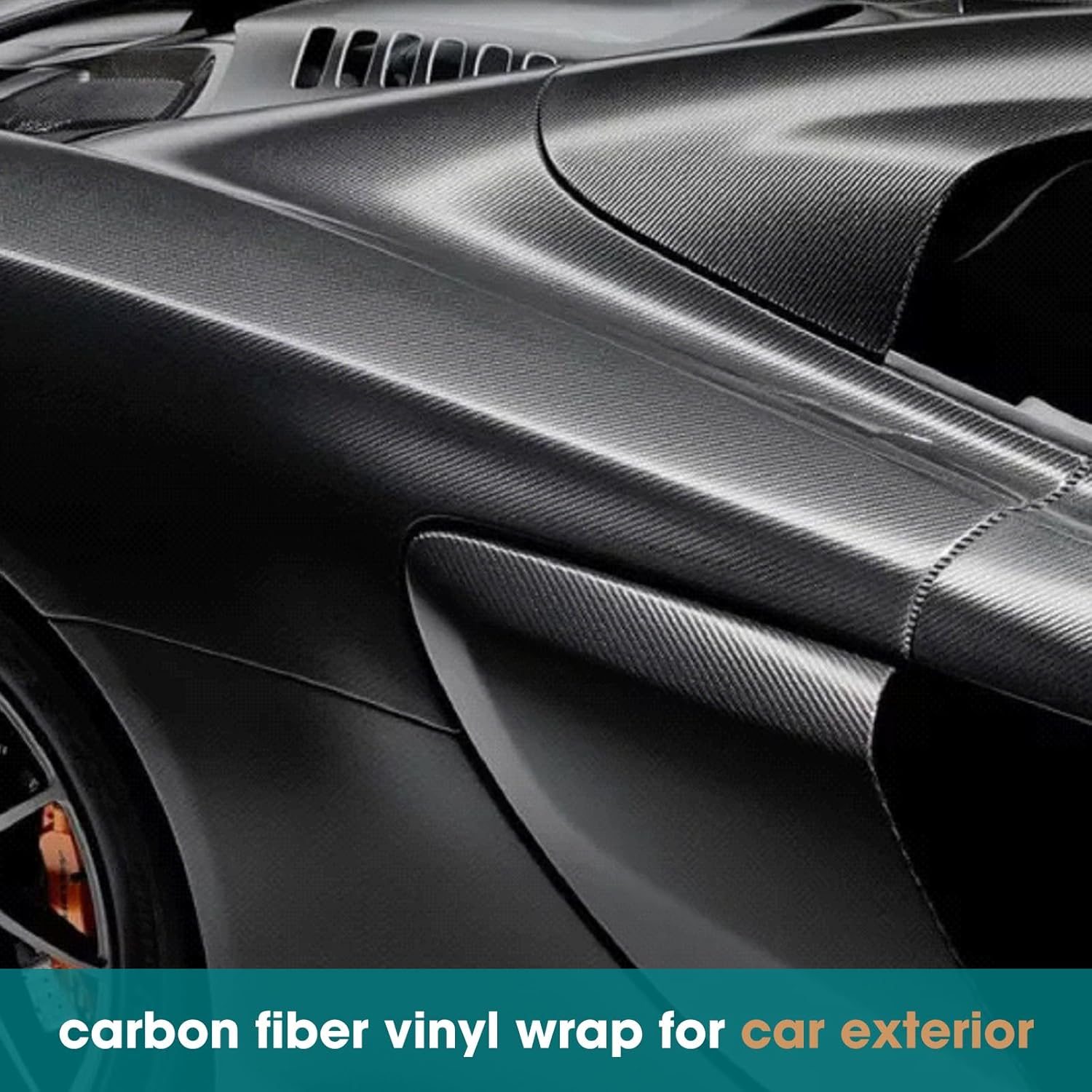 Carbon Fibre Wrap - Glossy 3D Black Vinly Wrap, Carbon Fiber Vinyl Wrap for Automotive Care, Car Vinyl Wraps with Air Release Bubble-Free Easy Work (50Cm &times; 200Cm) image number 4
