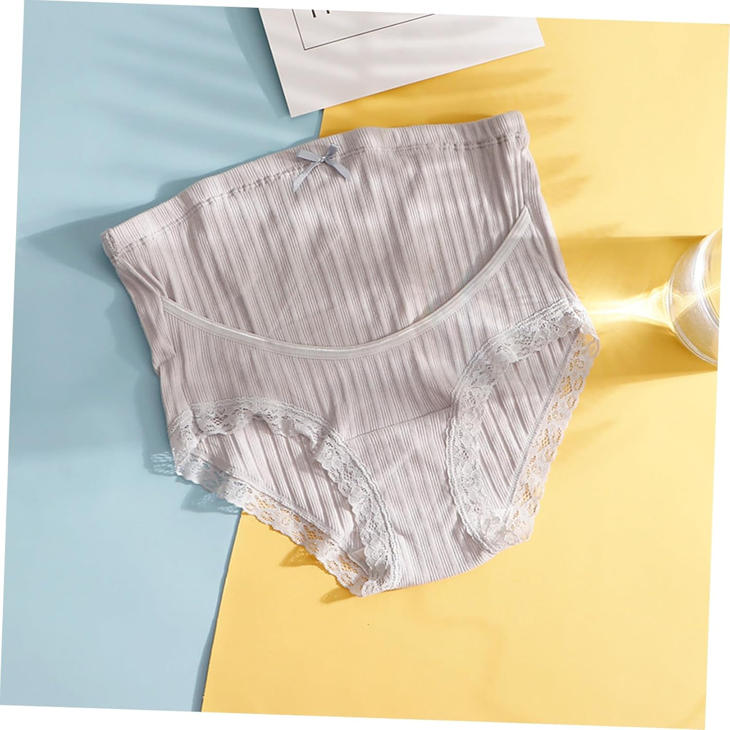 Baluue 3Pcs Maternity High Waist Cotton Panties for Pregnant Women Adjustable Waistband Comfortable Everyday Wear Underwear image number 5